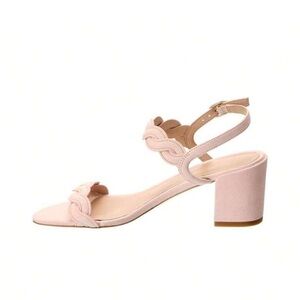 Stuart Weitzman Twist block suede sandals in Rose Water Suede Size 39